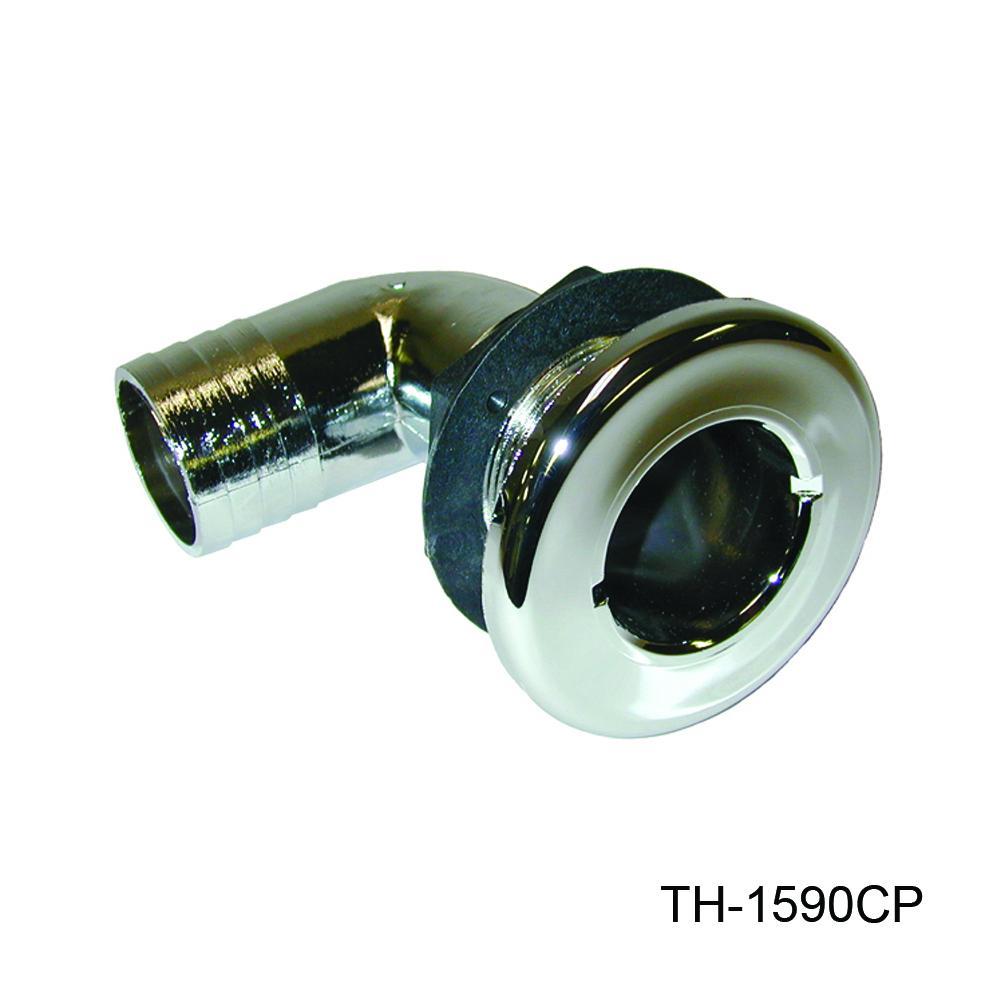 TH Marine Gear 1-1/2” Hose - Chrome Plated (TH-1590CP-DP) 1-1/2 inch 90 degree Thru-Hull Fittings