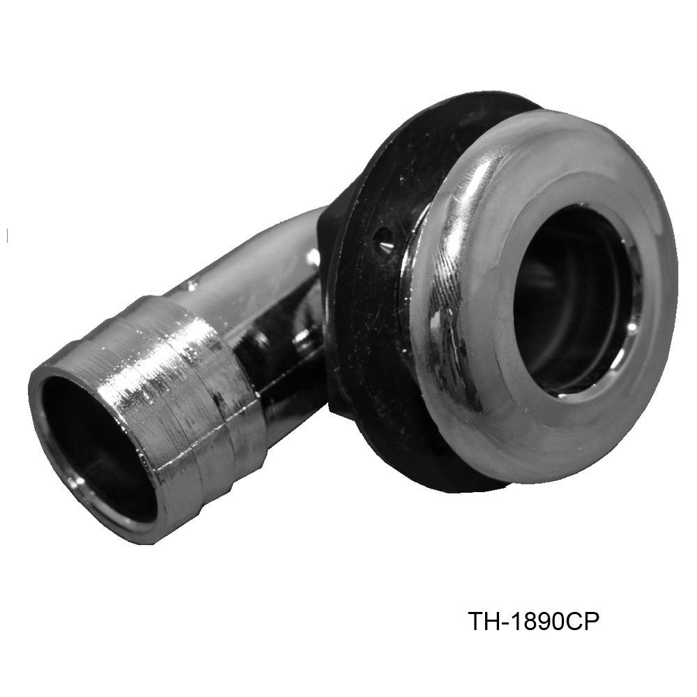 TH Marine Gear Chrome Plated-Short (TH-1890CP-DP) 1-1/8 inch 90 degree Thru-Hull Fittings