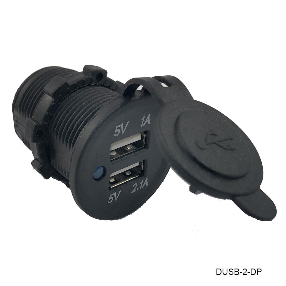 T-H Marine Supplies Dual USB Outlet- with blue LED Dual USB Outlet