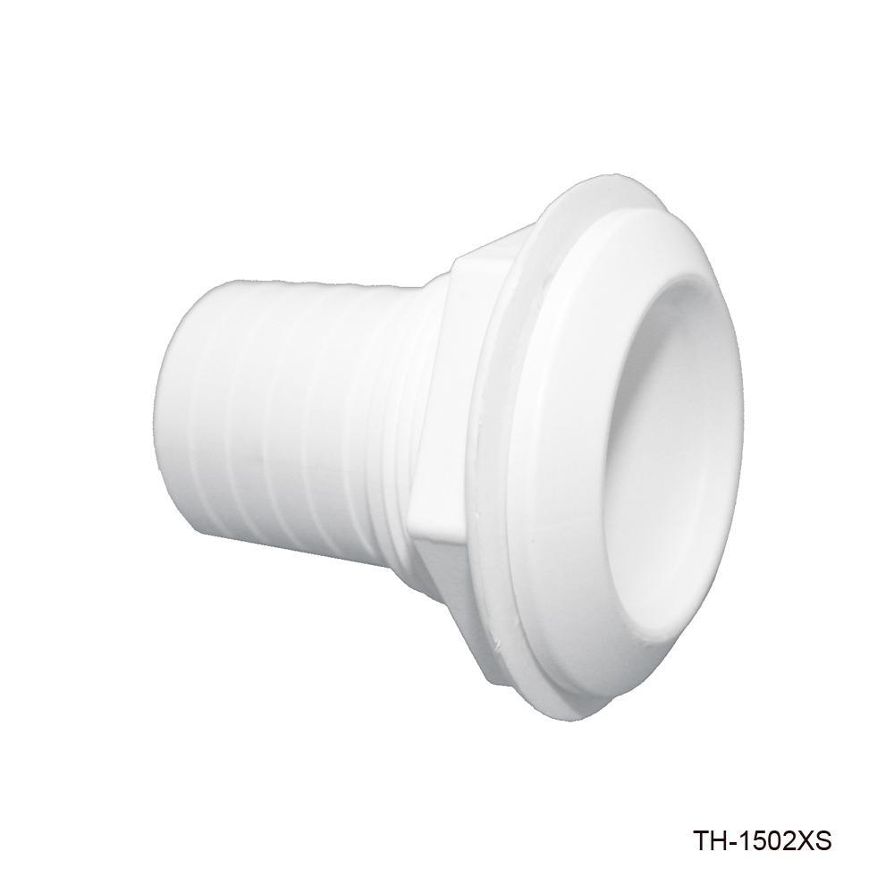 TH Marine Gear Extra Short - White (TH-1502XS-DP) 1-1/2 inch Straight Thru-Hull Fittings
