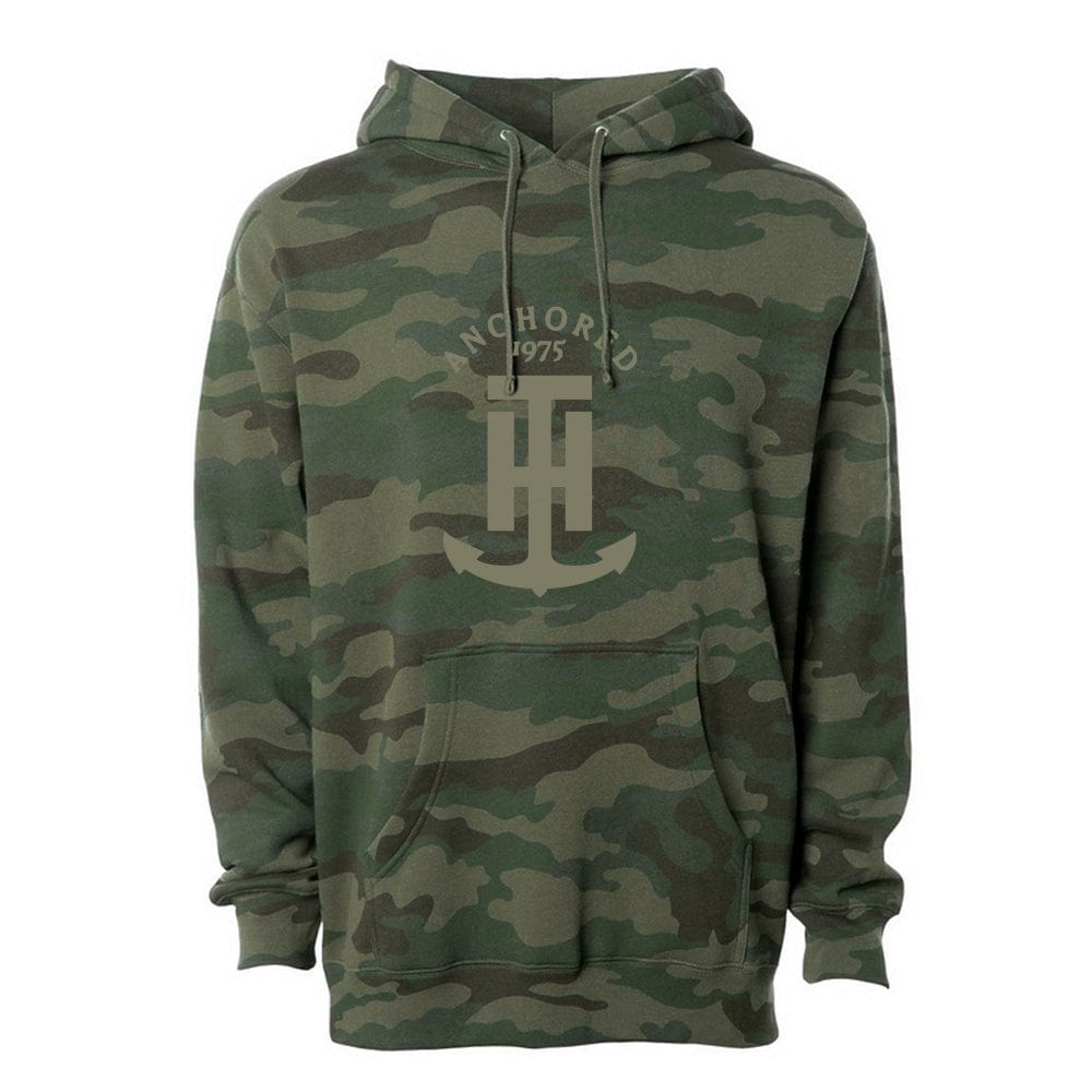 T-H Marine Hooded Sweatshirt Camo Anchored Logo Hoodie