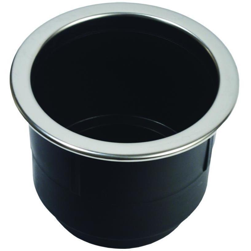 TH Marine Gear Molded Drink Holder with Fixed Stainless Steel Rim Molded Drink Holders with Stainless Steel Rim