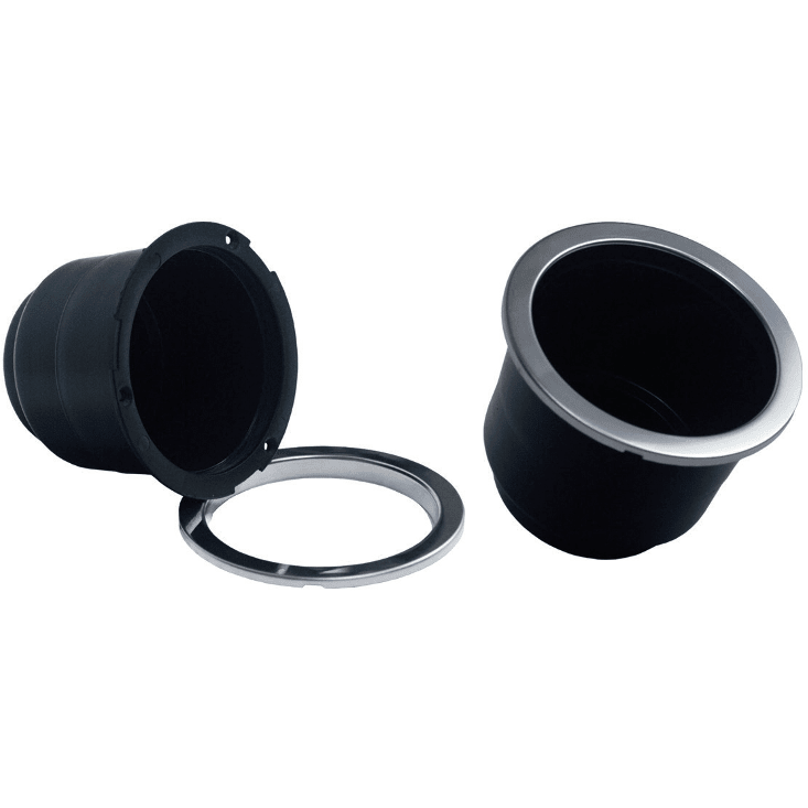 TH Marine Gear Molded Drink Holder with Removable Stainless Steel Rim Molded Drink Holders with Stainless Steel Rim