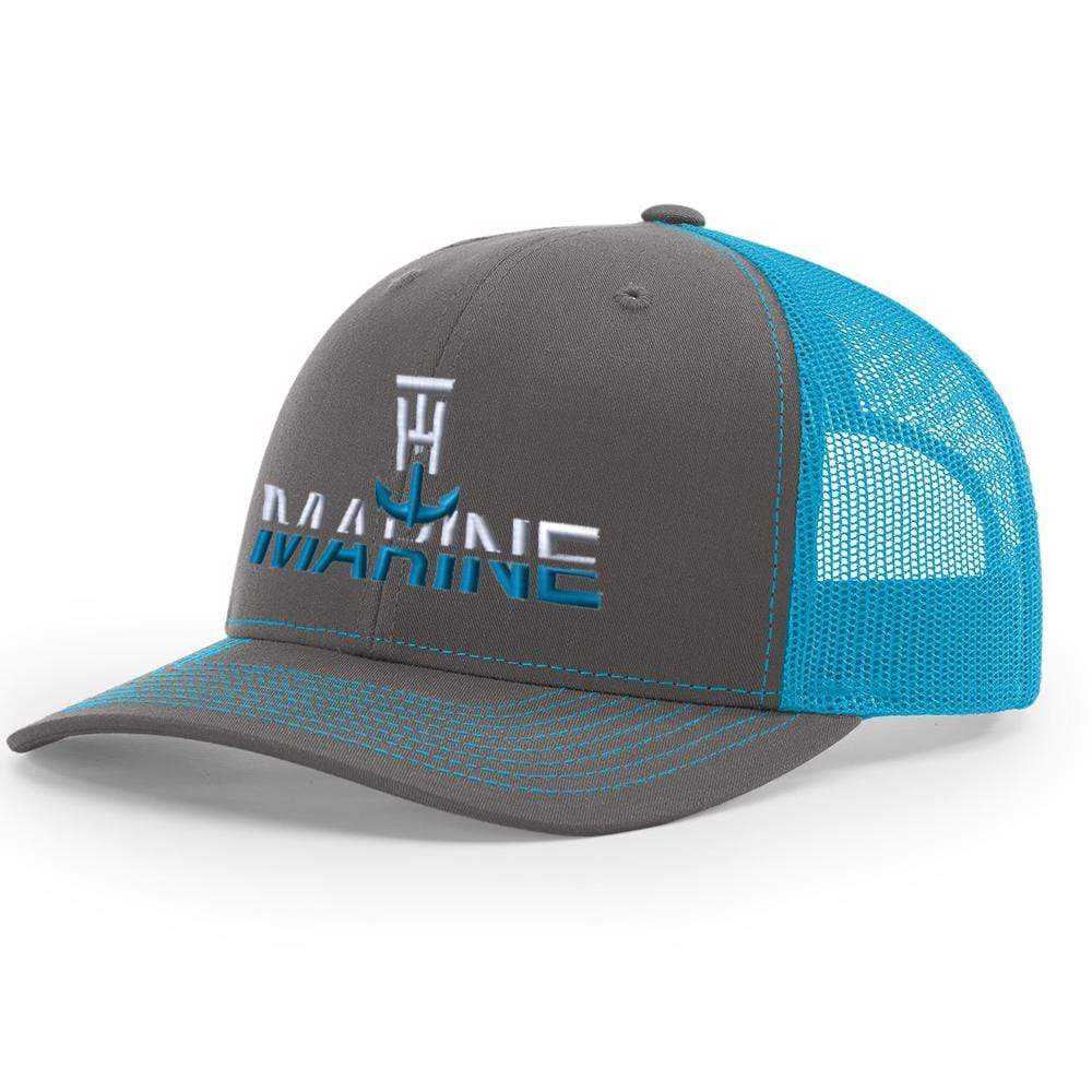 TH Marine Gear Neon Blue Large Logo Snapback Hat
