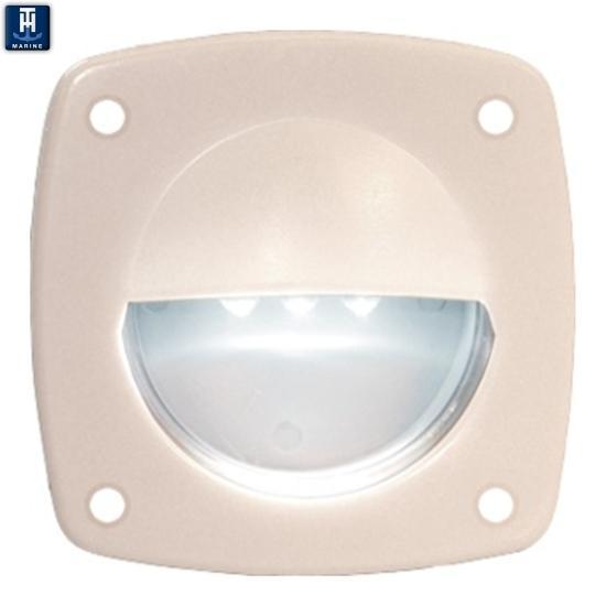 TH Marine Gear Sand Plastic Bezel - 3 White LEDs - hidden fasteners Discontinued LED Courtesy Companion Way Light