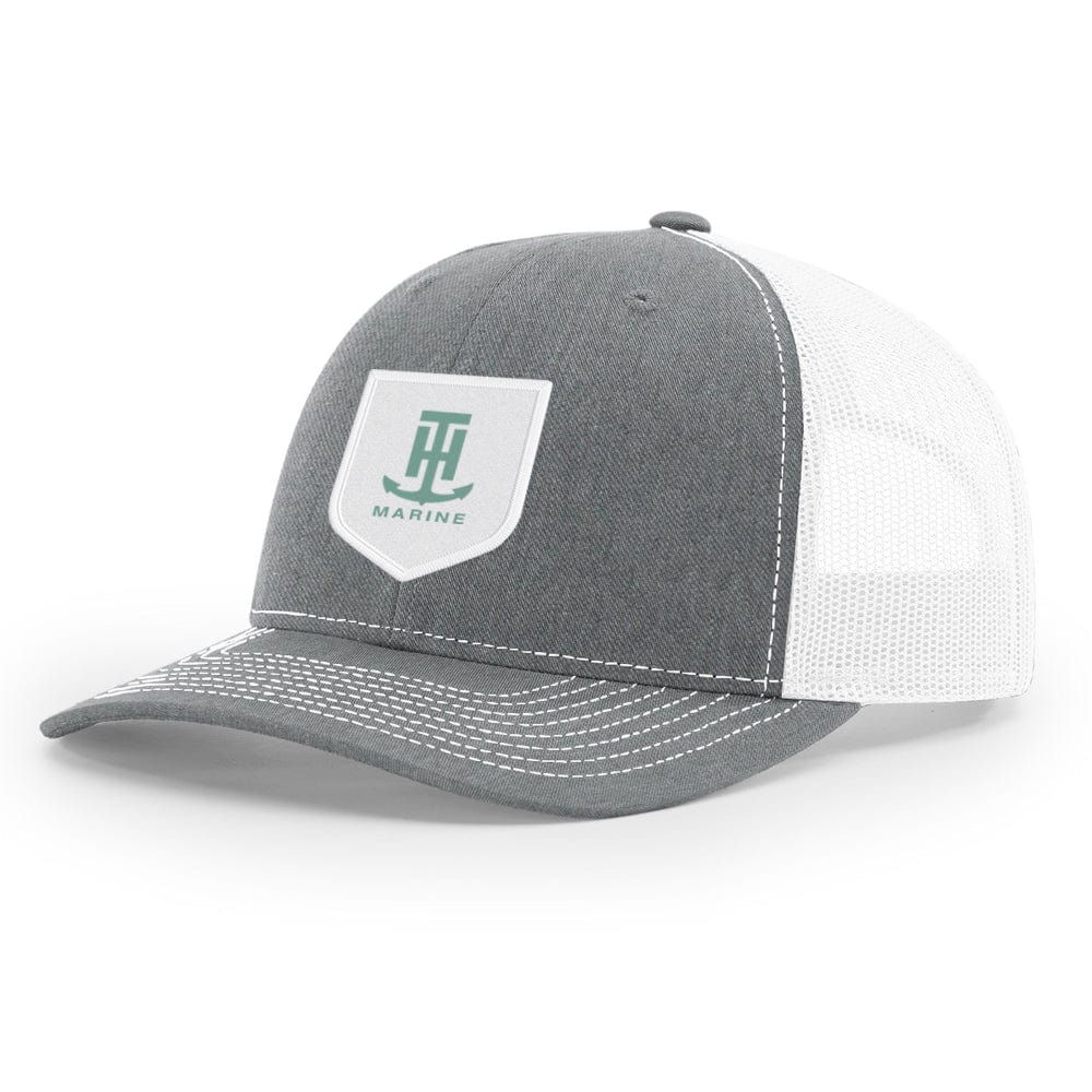T-H Marine Snapback Hat Gray and White Logo Patch Snapback