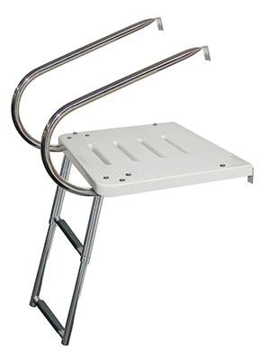 JIF Marine Folding Pontoon Boat Ladder 5-Step Molded Plastic 300L