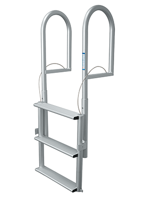 JIF Marine 3-Step Retractable Sliding Dock Lift Ladder - Wide 4" Step