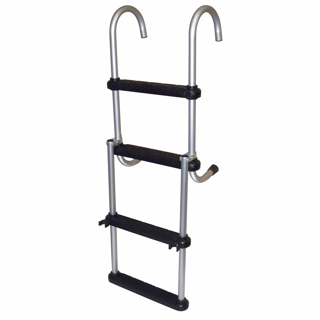 JIF Marine 4-Step Ladder Aluminum Removable Folding Pontoon Ladder