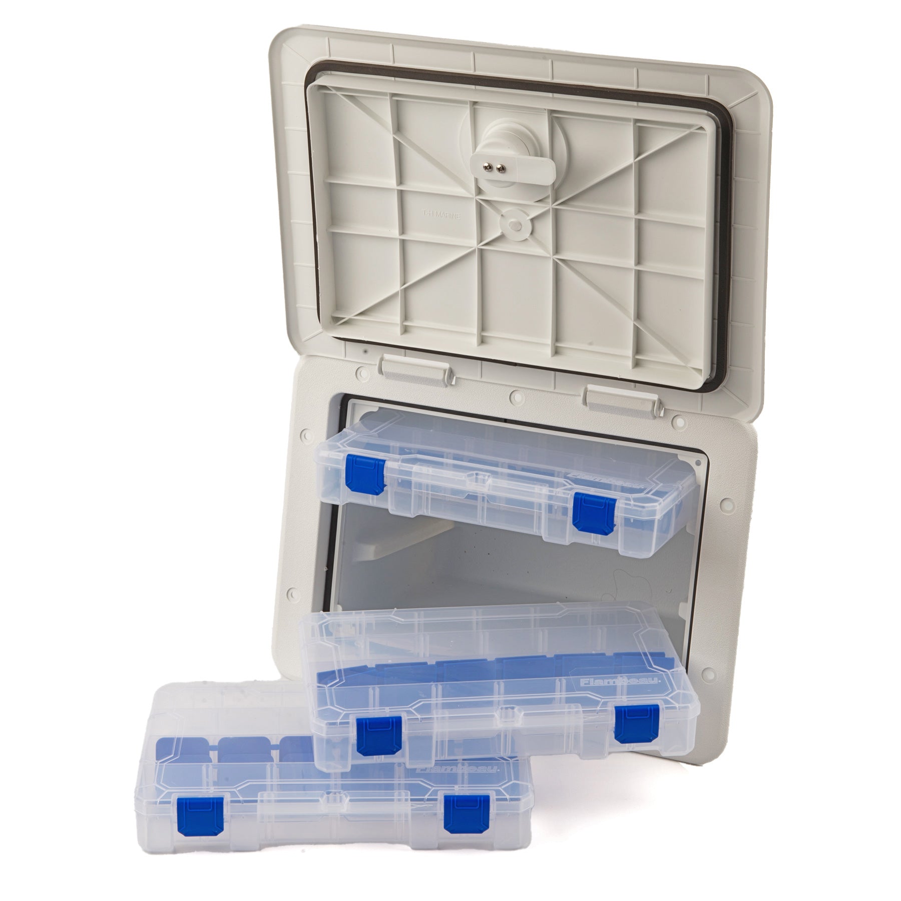 T-H Marine Supplies TBOX-1115-3T-1P 11 x 15 in. Locking Tackle Box with 3 Trays, Black
