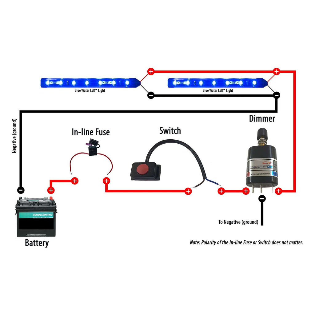 T-H Marine BLUEWATERLED Push Button Switch, Waterproof