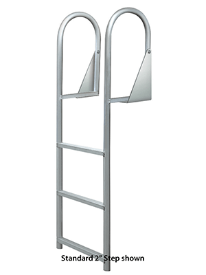 JIF Marine Hinged Flip Up Dock Ladder - Wide 4" Step