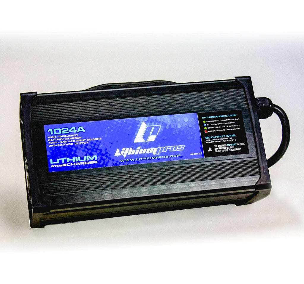 Lithium Pros LiFePO4 Charger 25A/29.2VDC (Input: 110/240VAC) Dry use only