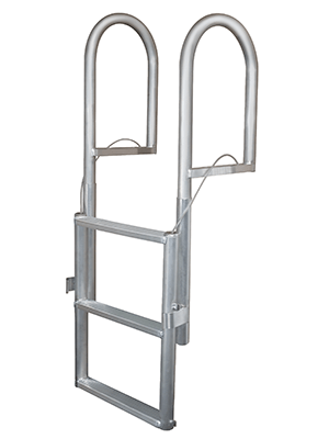 JIF Marine Retractable Sliding Lift Ladder for Floating Docks - Wide 4" Step