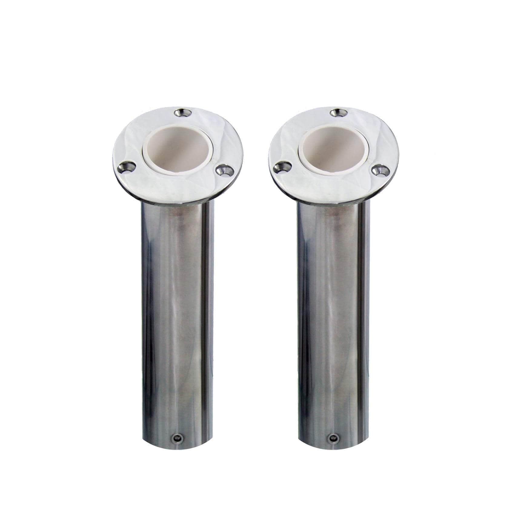 Two Flush Mounted Stainless Steel Fishing Rod Holders