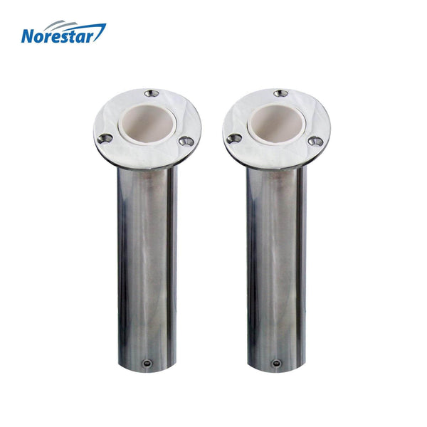 Two Flush Mounted Stainless Steel Fishing Rod Holders