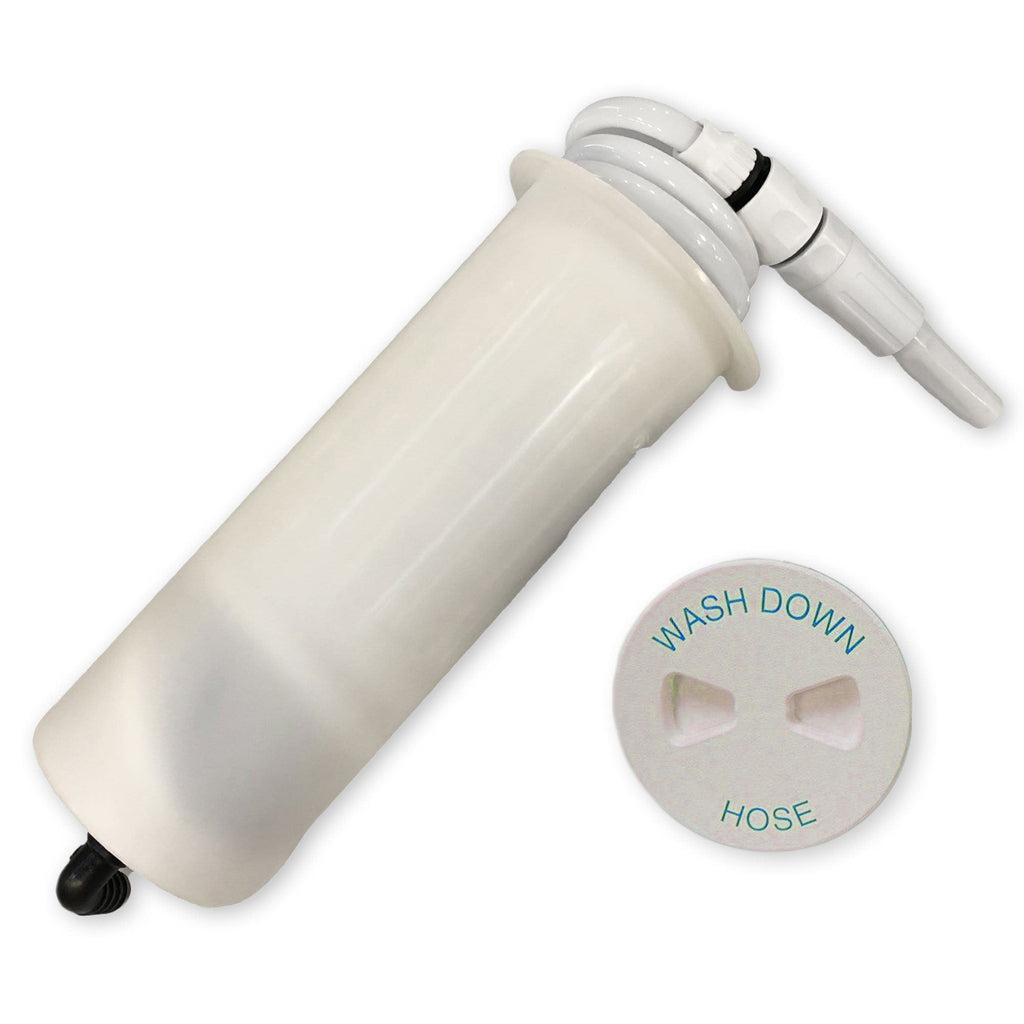 T-H Marine White Hose - Straight Nozzle - Sand Shell Lid Wash Down Stations