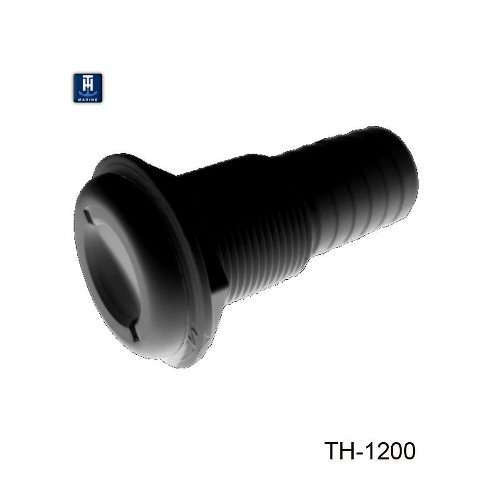 TH Marine Gear 1 1/8" Hose - Black (TH-1200-DP) 1-1/8 inch Straight Thru-Hull Fittings