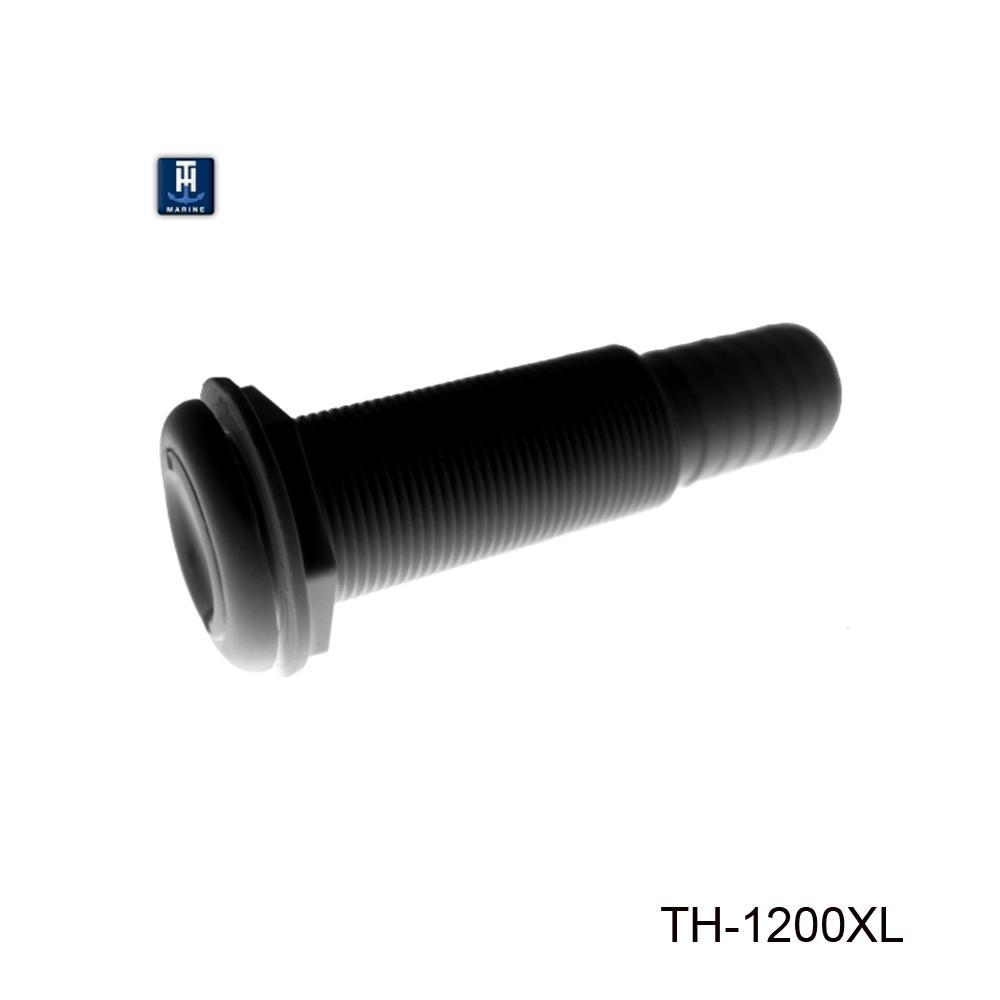 TH Marine Gear 1 1/8" Hose - Extended- Black (TH-1200XL-DP) 1-1/8 inch Straight Thru-Hull Fittings