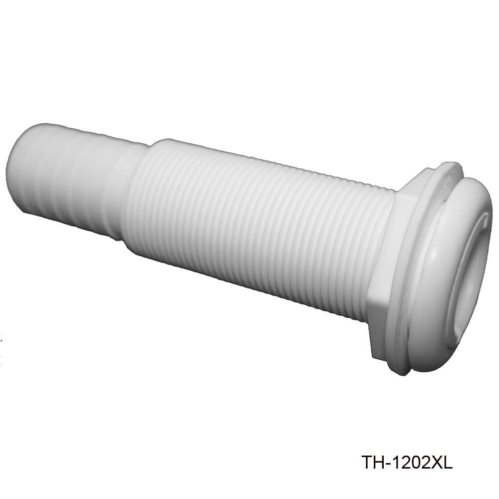 TH Marine Gear 1 1/8" Hose - Extended- White (TH-1202XL-DP) 1-1/8 inch Straight Thru-Hull Fittings