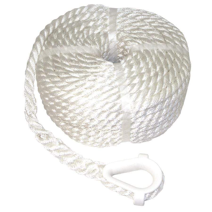 12mm White 3-Strand Nylon Rope – Anchor, Boat, Mooring – Select Your Length