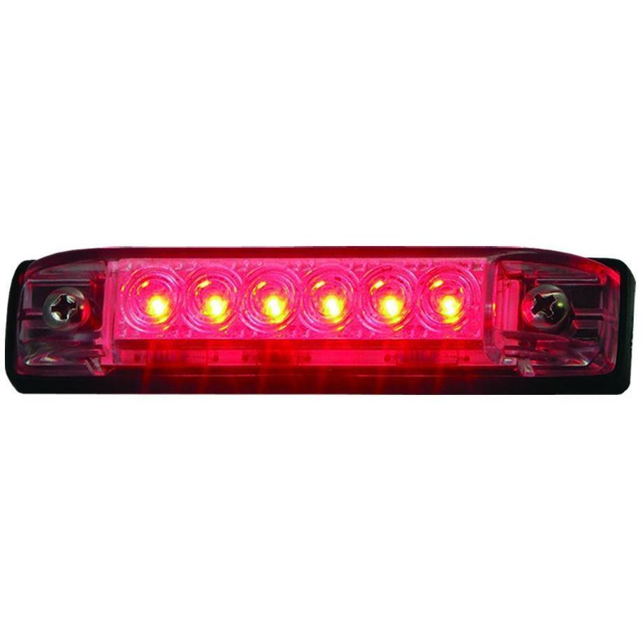 TH Marine Gear 4" - 6 Red LEDs Slim Line LED Utility Strip Lights