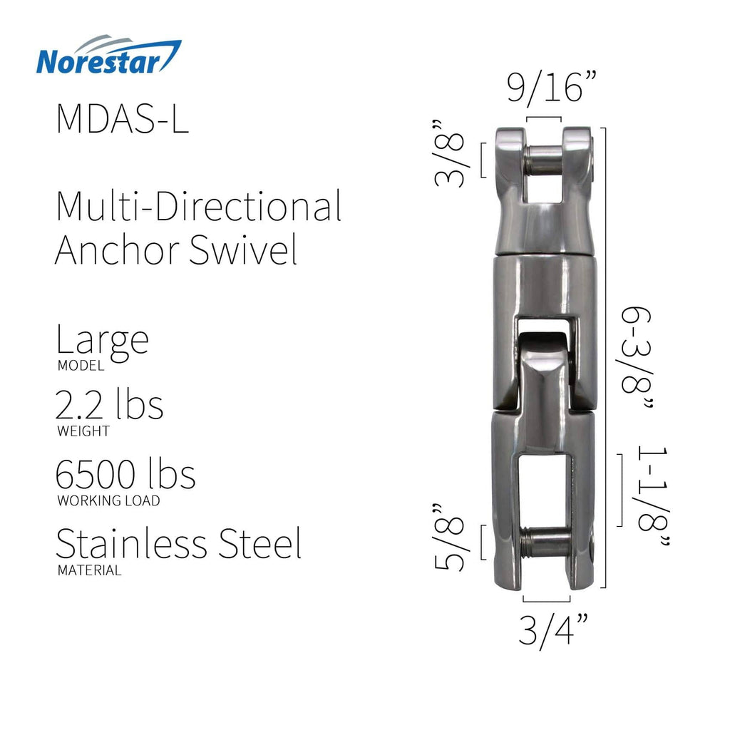 Stainless Steel Multidirectional Anchor Swivel - T-H Marine Supplies