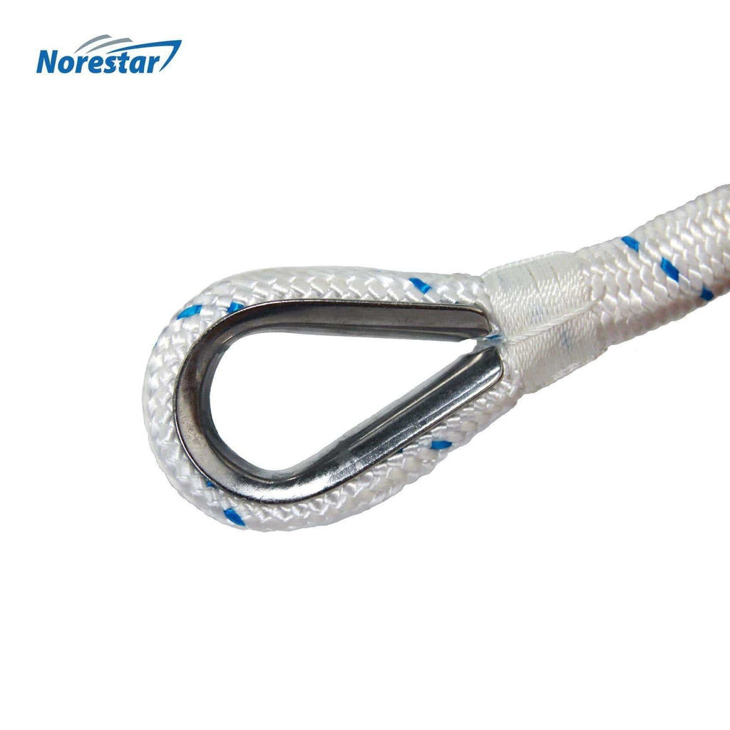 Norestar Anchor Lines Double-Braided Nylon Anchor Rope with Stainless Steel Thimble