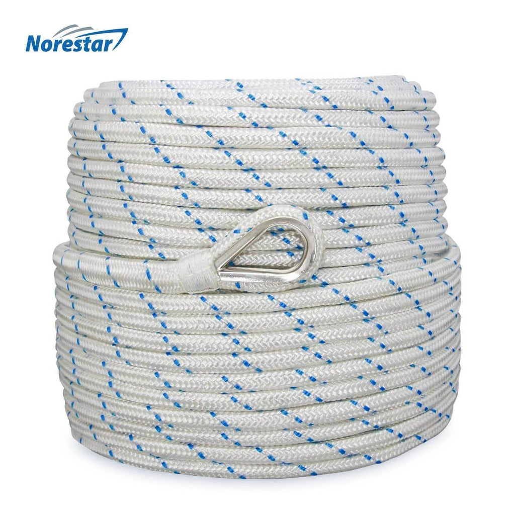 Double-Braided Nylon Anchor Rope with Stainless Steel Thimble - T-H Marine  Supplies