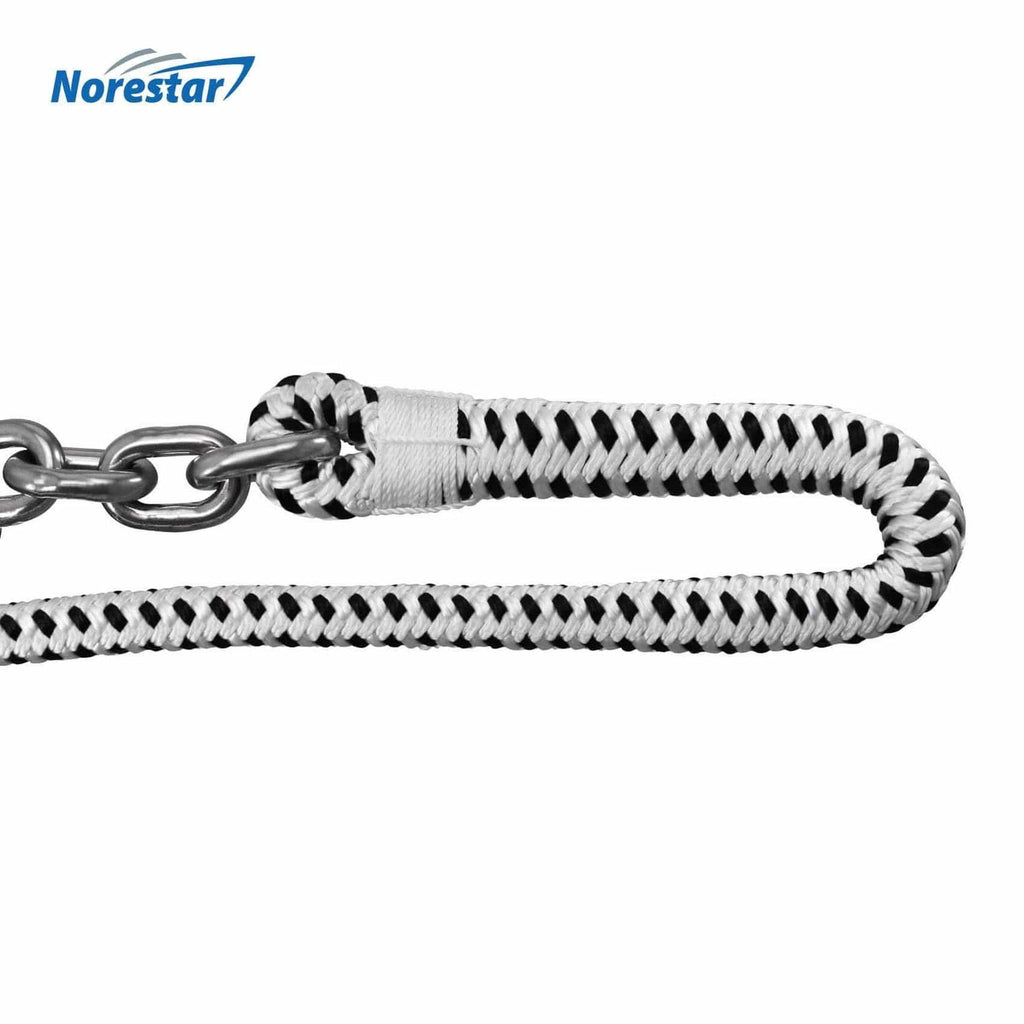 Norestar Anchor Lines Double-Braided Nylon Windlass Rope & Stainless Steel Chain (Prespliced 1/4" HT G4 Chain)