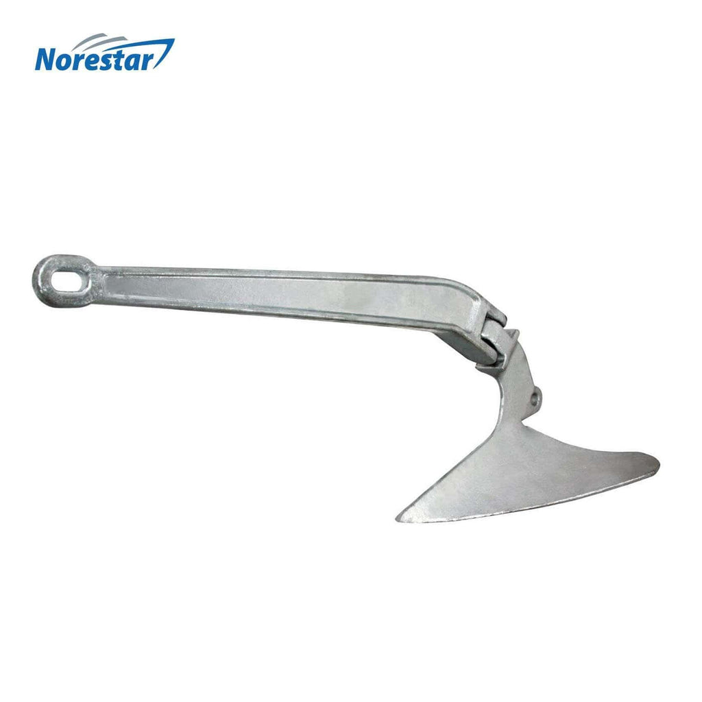 Norestar Anchors Galvanized Steel Hinged Plow/CQR Boat Anchor