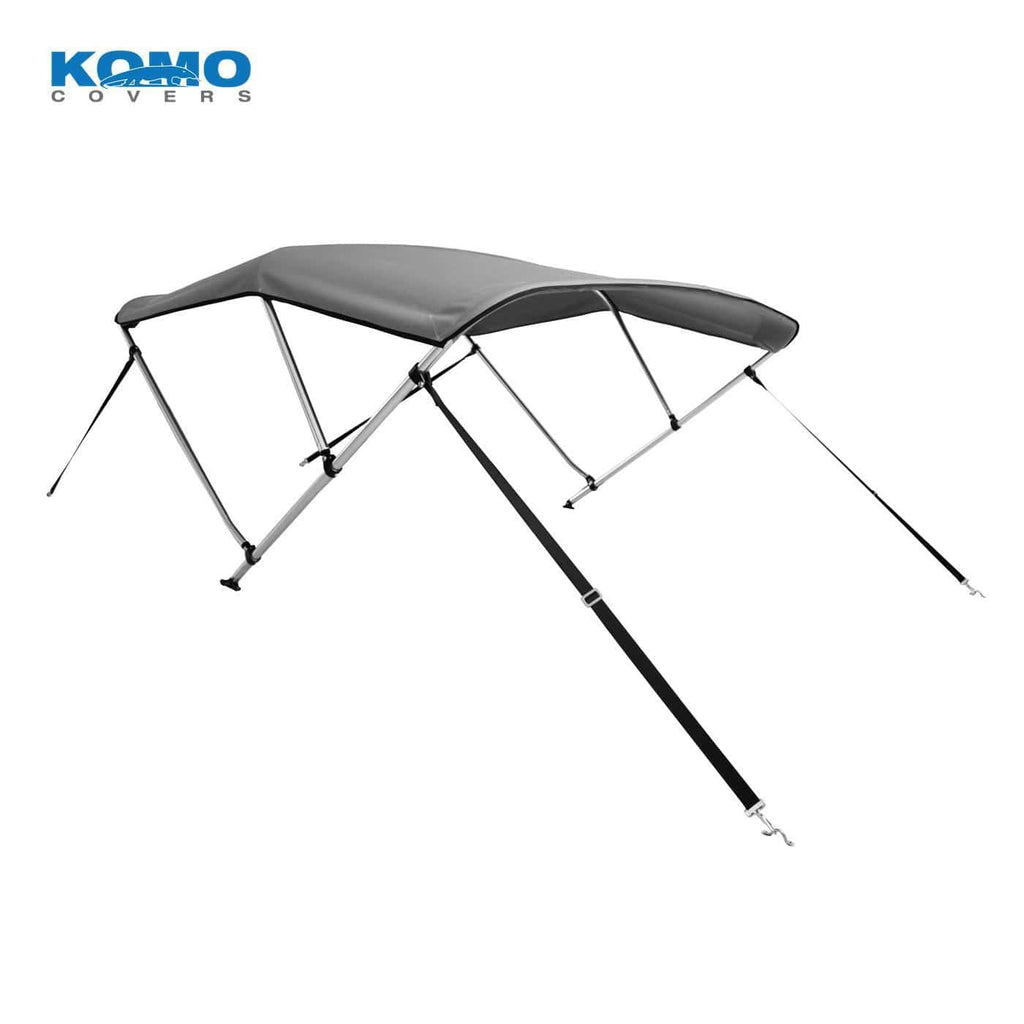 Komo Covers Biminis 6' × 46" × 54-60" / Bimini Grey Premium 3-Bow Boat Bimini Top Cover