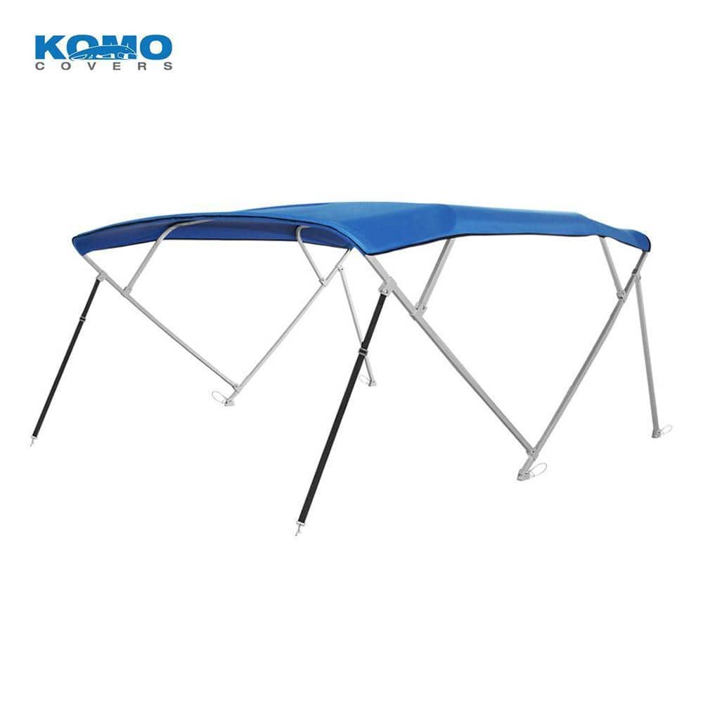Komo Covers Biminis 91-96" / Bimini Blue Premium 4-Bow Square Tube Pontoon Boat Bimini Top Cover