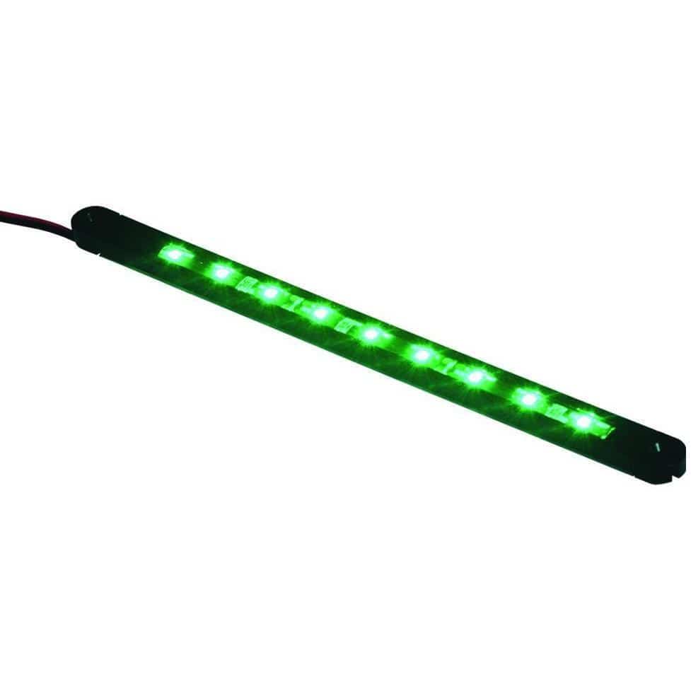 TH Marine Gear Black / 12" Green LED Flex Strip Lights with Track