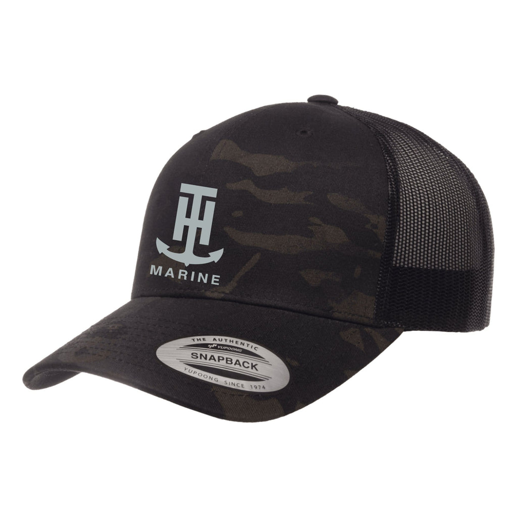 TH Marine Gear Black Camo Logo Snapback Hat