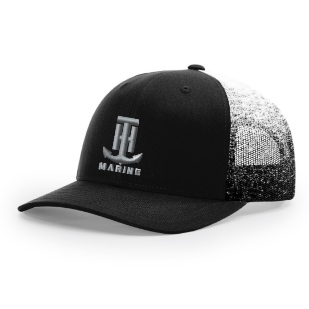 TH Marine Gear Black Fade Logo Snapback Hat
