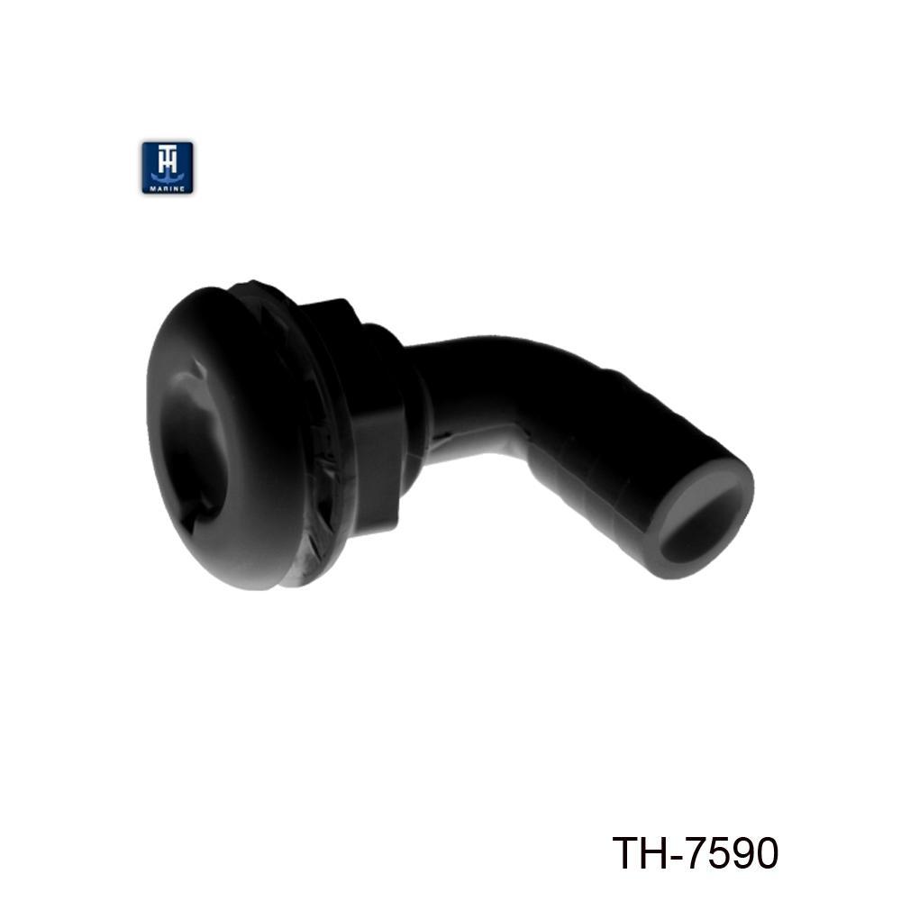 TH Marine Gear Black (TH-7590-DP) 3/4 inch 90 degree Thru-Hull Fittings