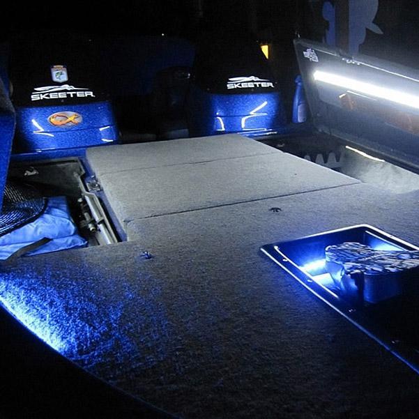 boat fishing box led lights BLUEWATERLED Elite Series LED Rod Locker Lid Lights Red