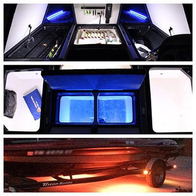 BLUEWATERLED Total Boat LED Package Locker: White / Deck: Amber / Trailer: Amber