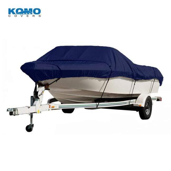 Komo Covers Boat Covers 12-14' / Boat Cover Blue V-Hull Boat Cover, Heavy Duty (300D), Trailerable