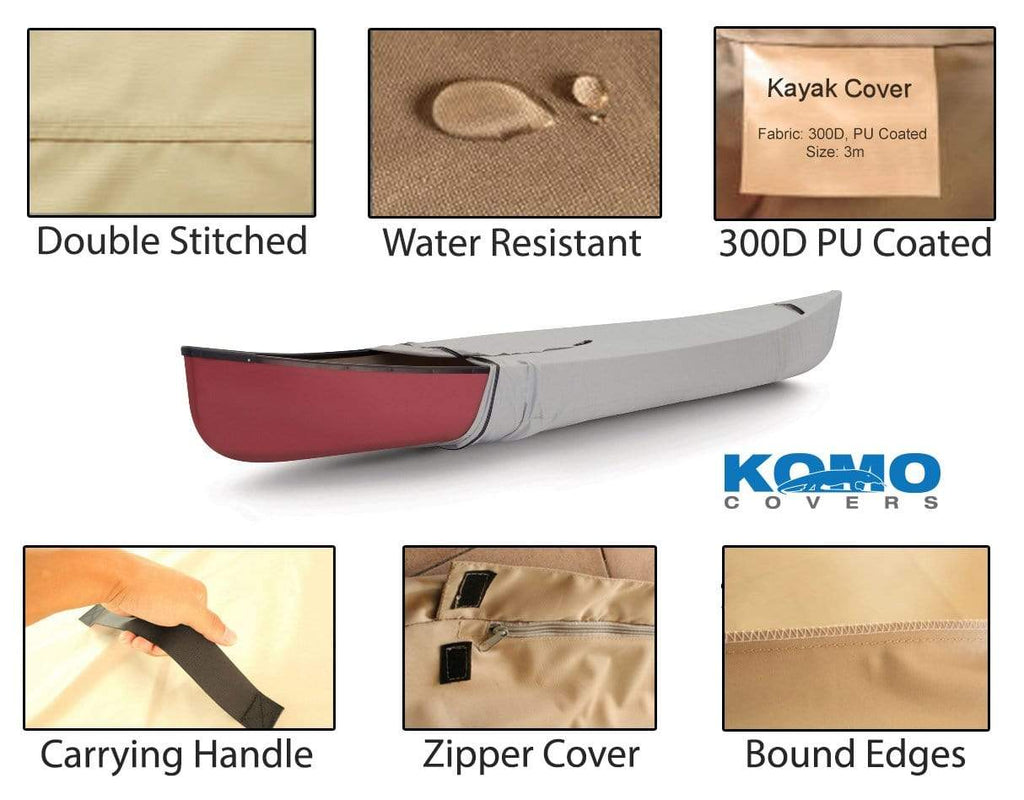 Komo Covers Boat Covers Canoe and Kayak Cover, Super-Duty (600D)
