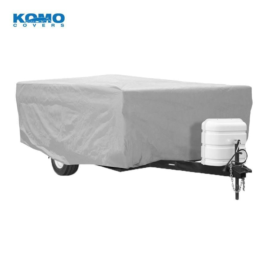 Komo Covers Camper Trailer Covers 12-14' / Grey Pop Up Tent Trailer Camper Cover, Super-Duty (600D)