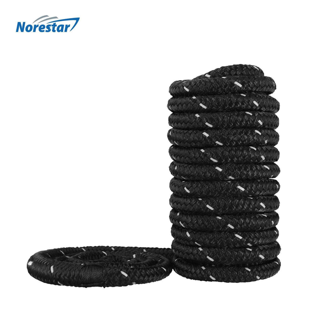 Norestar Dock Lines High-Visibility Reflective Double-Braided Nylon Dock Line, Black