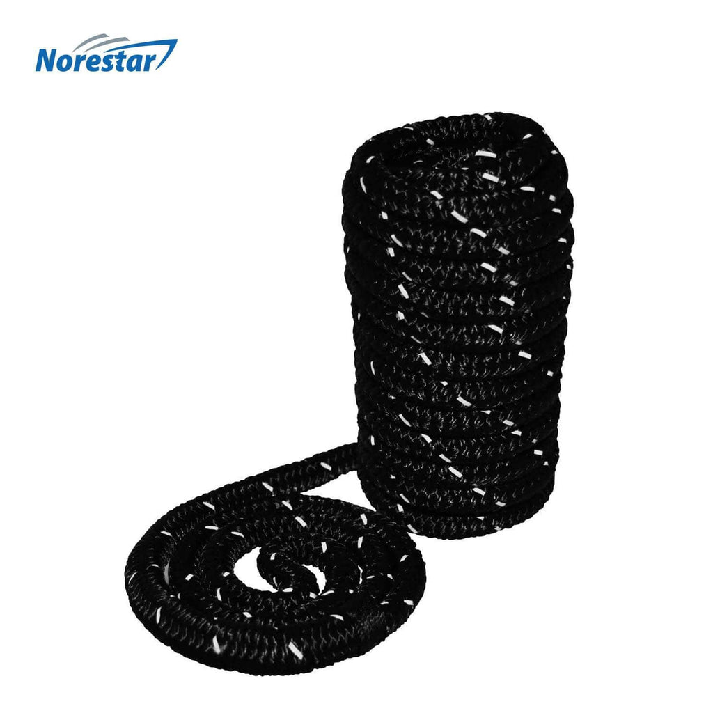 Norestar Dock Lines High-Visibility Reflective Double-Braided Nylon Dock Line, Black