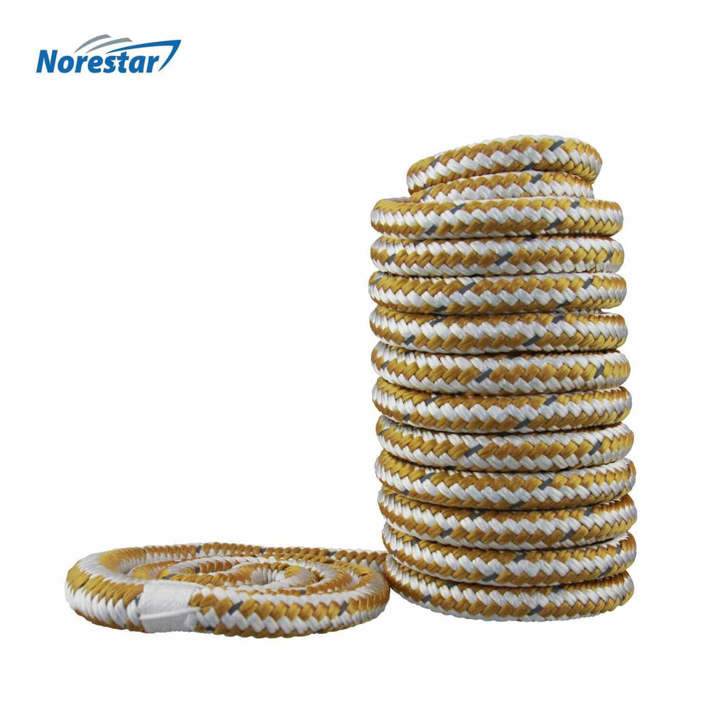 Norestar Dock Lines High-Visibility Reflective Double-Braided Nylon Dock Line, Gold