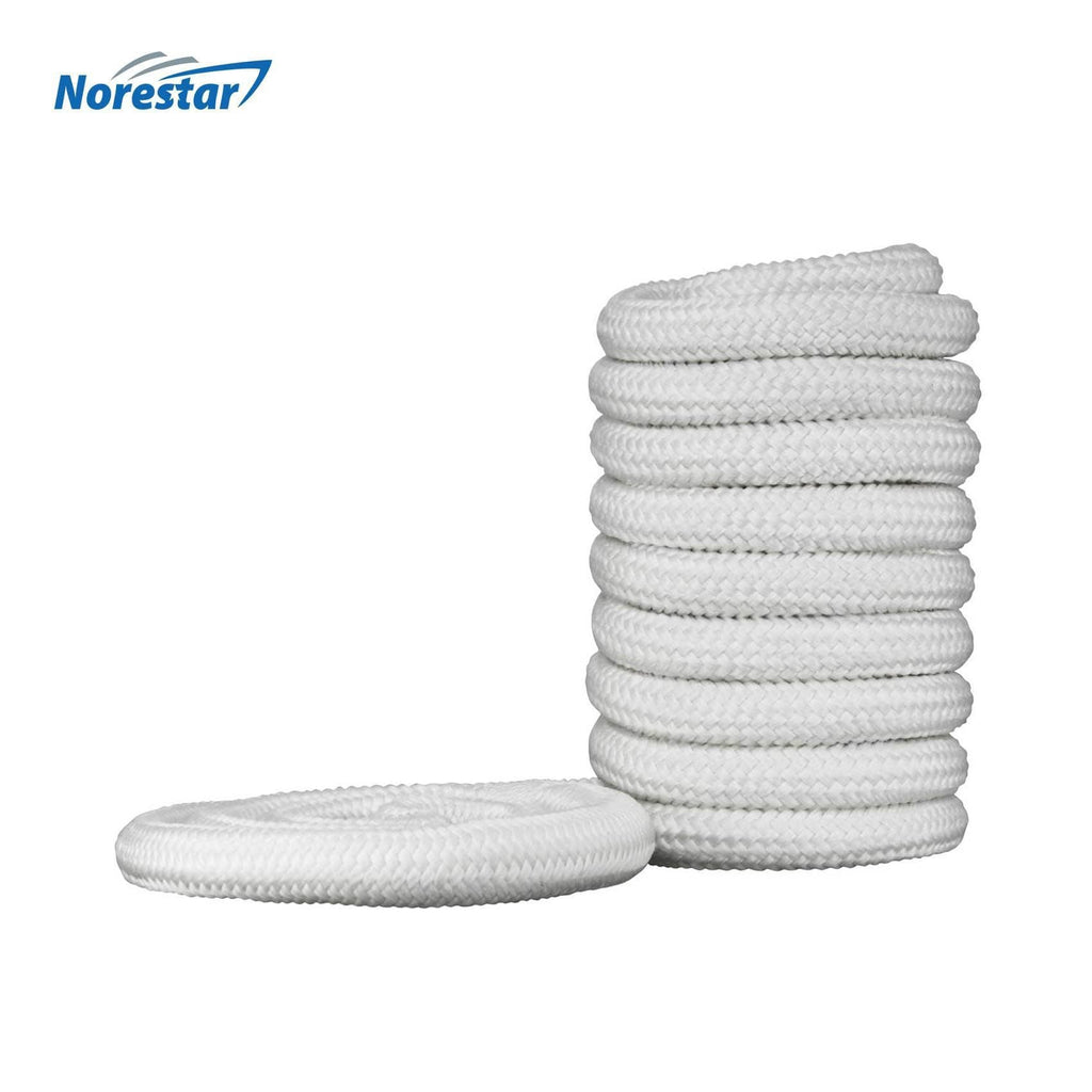 Norestar Dock Lines Set of Two Double-Braided Nylon Mooring and Docking Lines, White