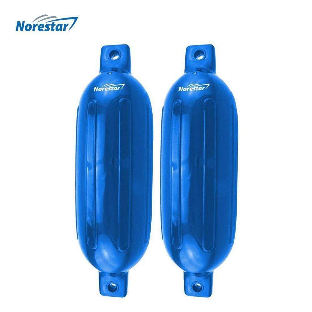 Norestar Fenders 5.5" × 20" / Blue Two-Pack Double-Eye Ribbed Boat Fenders, Deflated