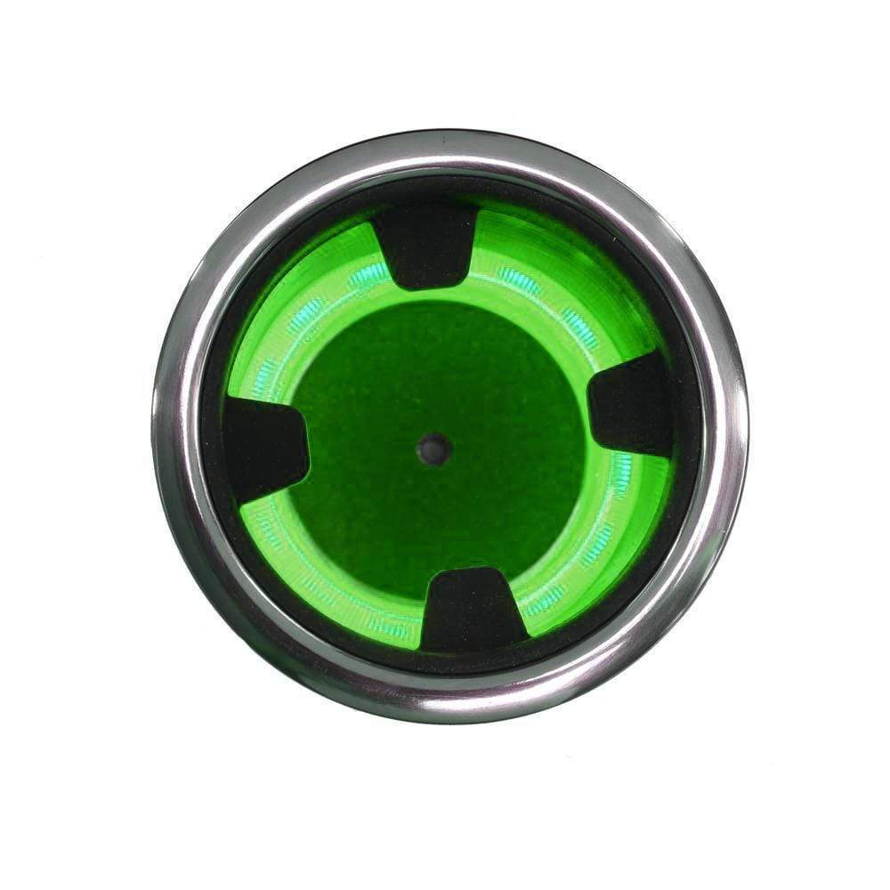 TH Marine Gear Green LED Lighted No Step Stainless Steel Cup Holder with Insert