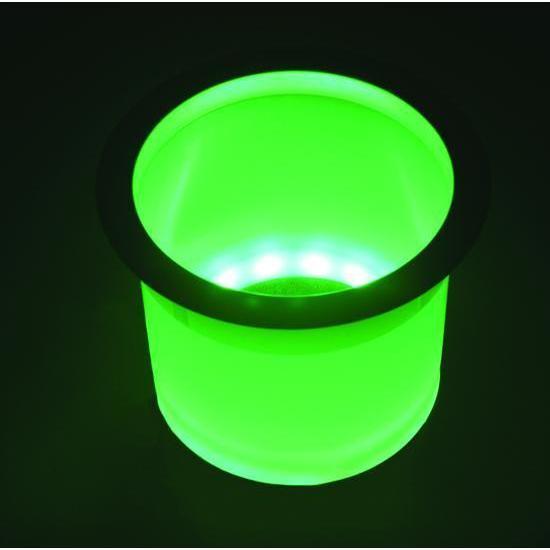 TH Marine Gear Green LED Lighted Stainless Steel Rim Drink Holder