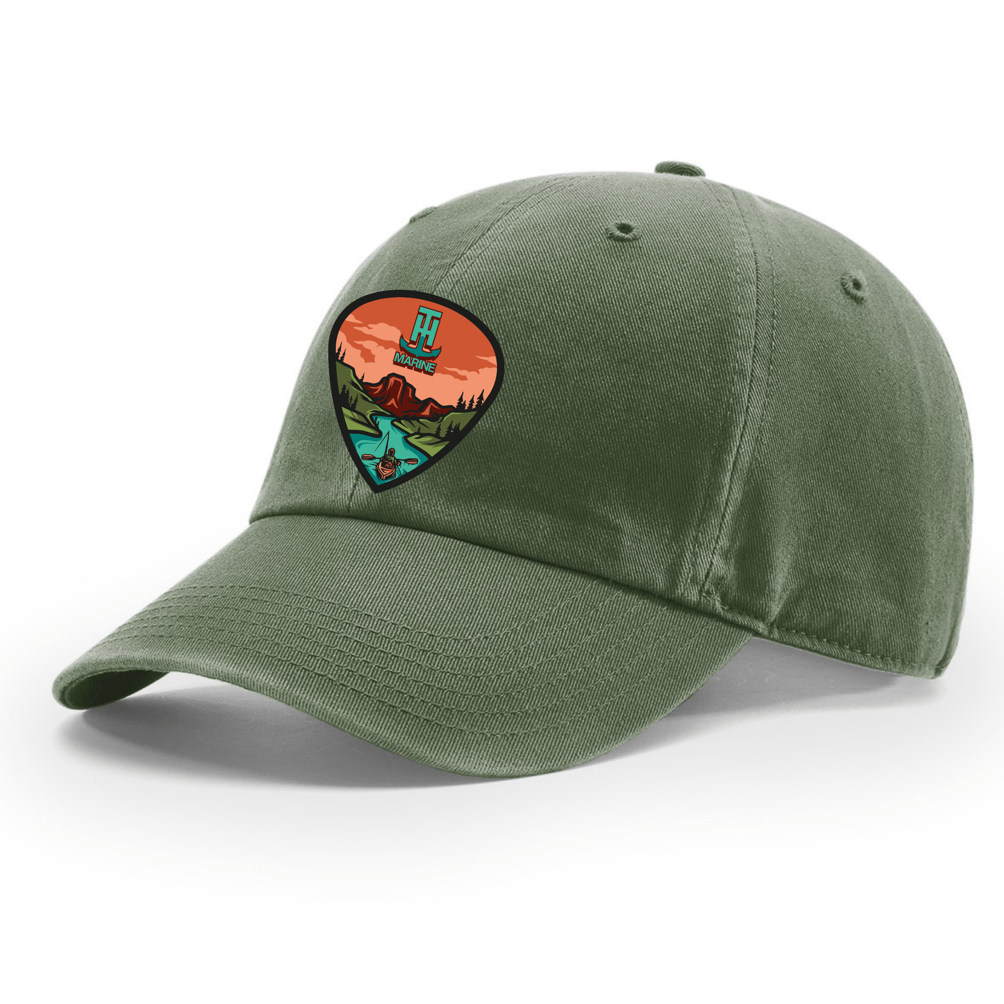 Kayak Water Drop Olive Unstructured Hat